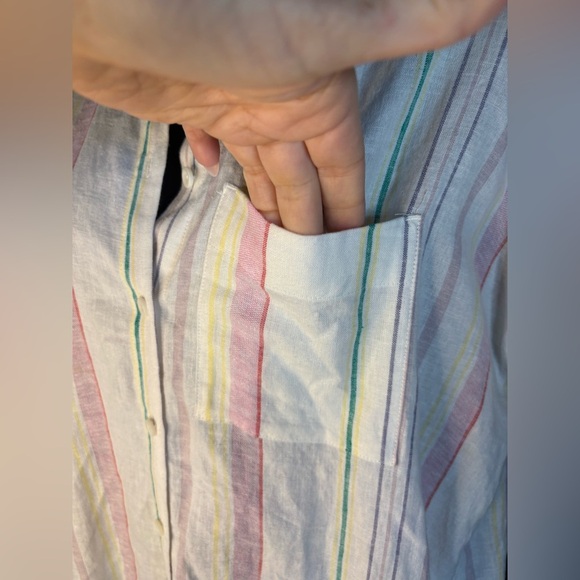 Madewell womens Linen-Blend Daily Shirt in Rainbow
Stripe sz XS preloved - Picture 5 of 8